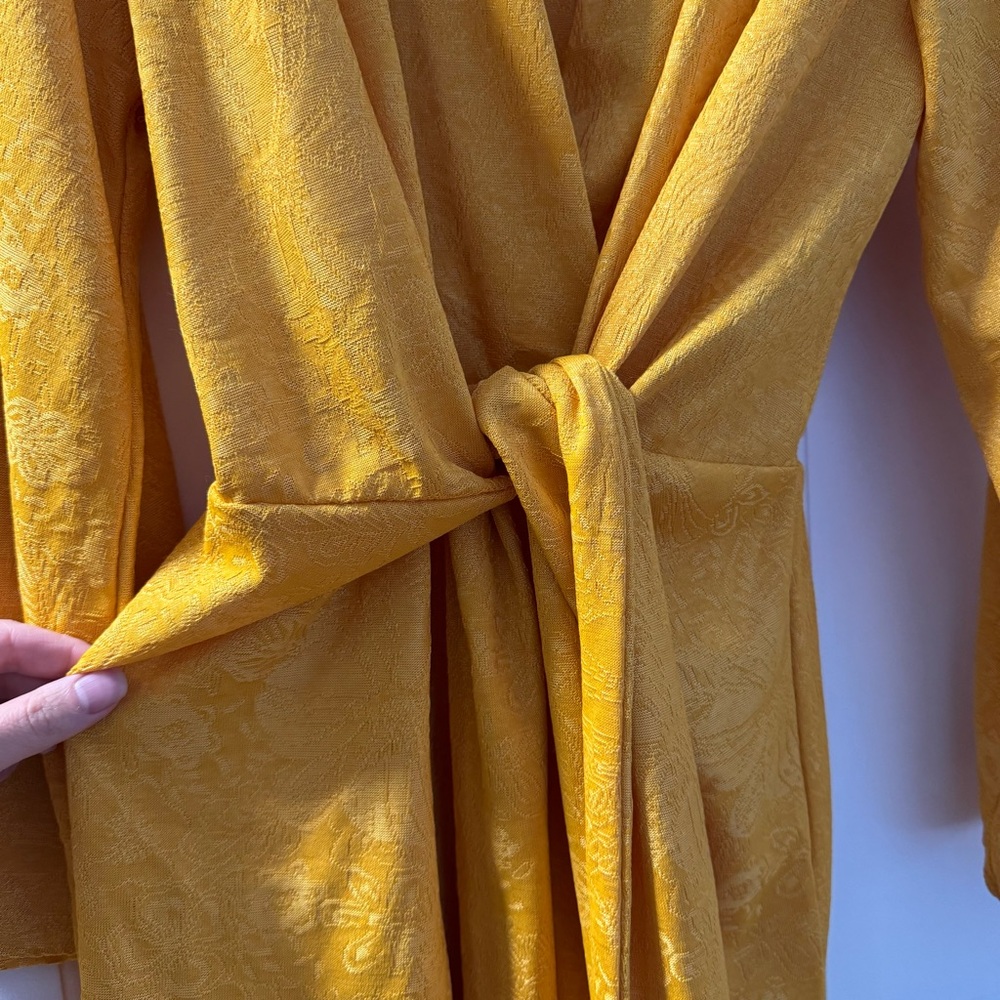 Ara Yellow Wrap Robe - Picture 2 of 4